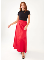 Savannah Skirt Red Duchess Satin – Vivid Hue Holiday Edit