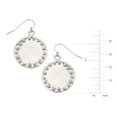 Silver Circle with Dots Earrings