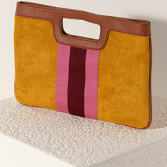 Mustard Blakely Hand Held Clutch (w/ Crossbody strap option)