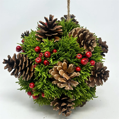 Pine Cone, Berry, Cypress Ball Orn. 8''