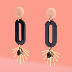 Black Oval Resin Starburst Hoop