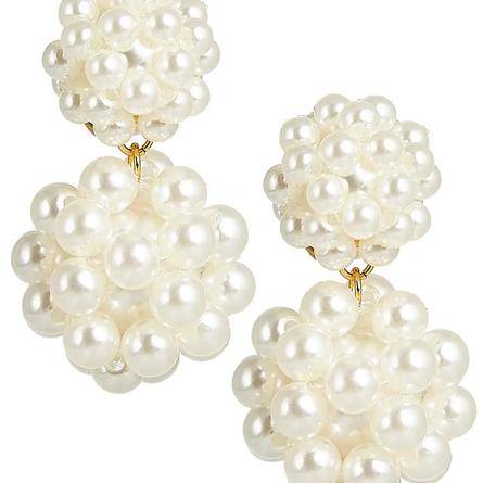 Belle of the Ball Kate Cluster Pearl Large Statement Earrings