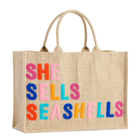 She Sells Seashells Beach Tote Bag