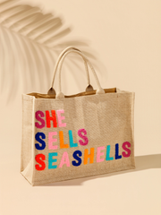 She Sells Seashells Beach Tote Bag