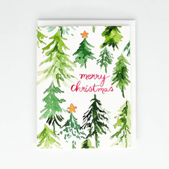 "Trees and Stars" Watercolor Notecard- 6 Pack Bundle