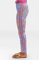 Vintage Vines in Periwinkle Gripeless Pull-On Pants