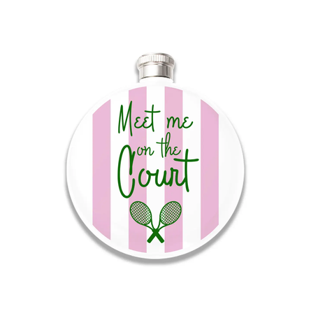 Meet Me On The Court Tennis Round Flask