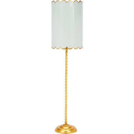 Giana Gold Twist Buffet Lamp with Scalloped Shade