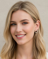 CZ Baguette Circle Earrings