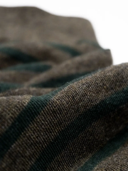 Wide Khaki Stripes Socks Combed Cotton