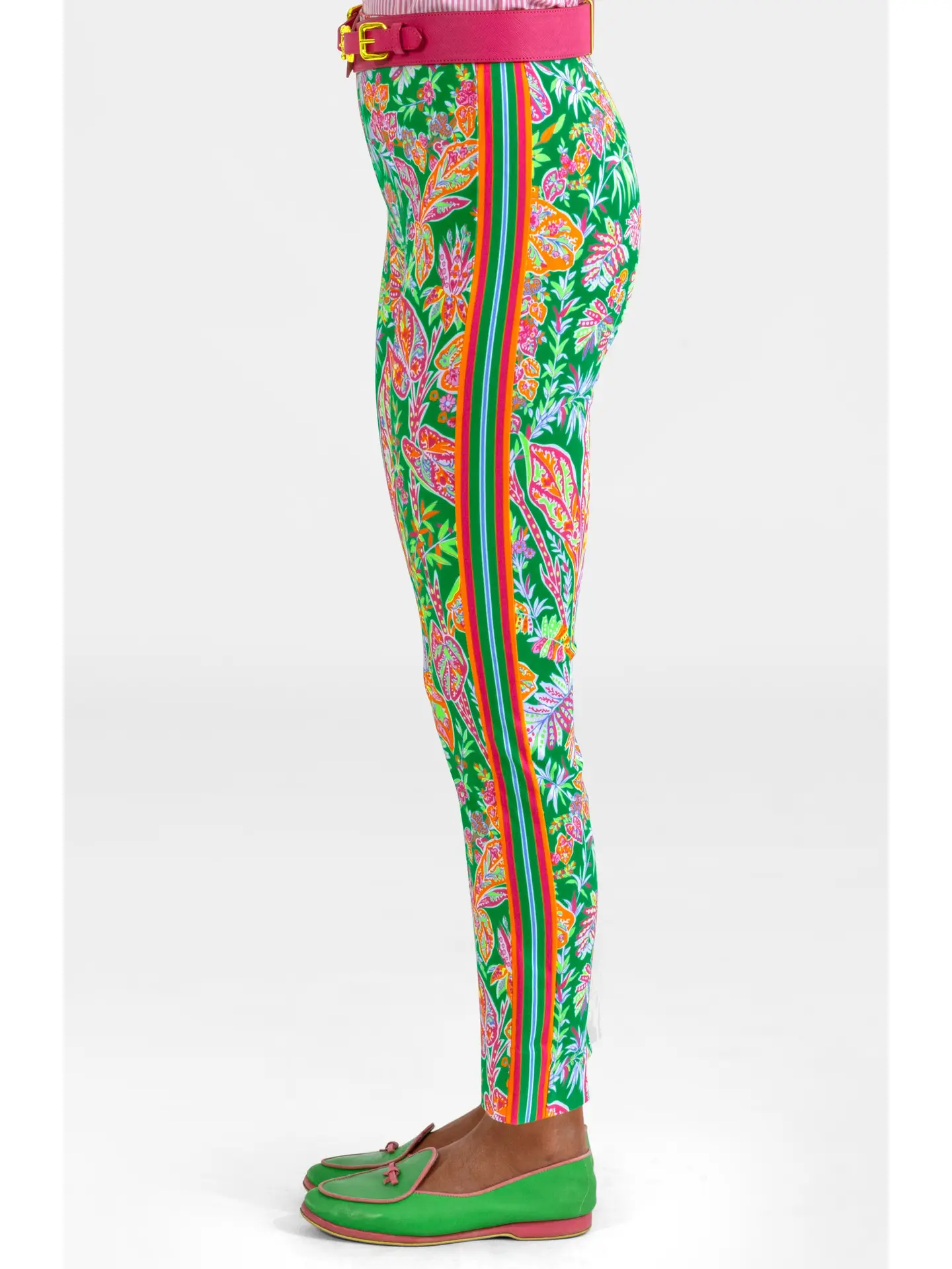 Vintage Vines in Kelly Green Gripeless Pull-On Pants