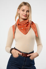 Foulard Knit Triangle Scarf – Orange