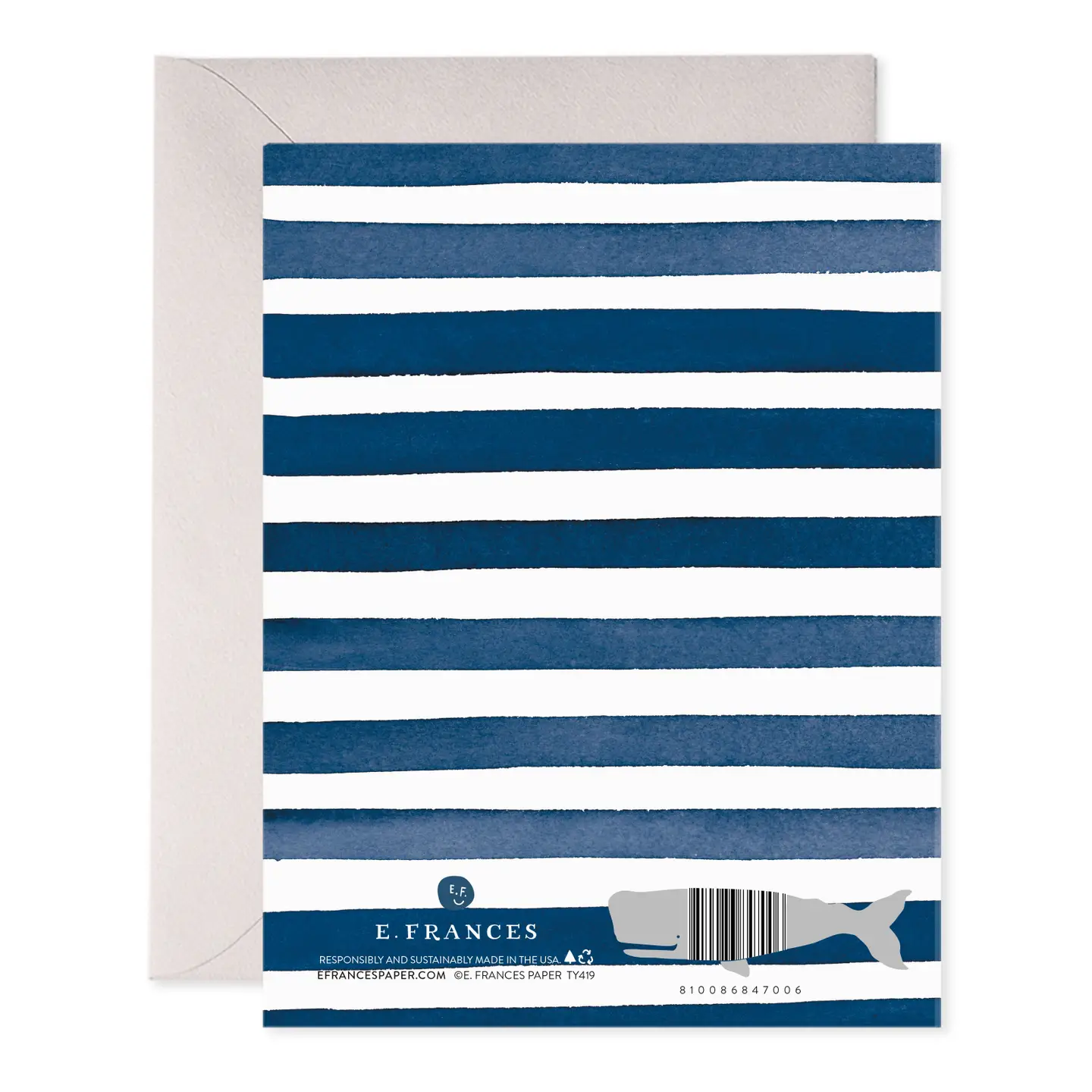 Navy Stripes Thank You Boxed Card Set