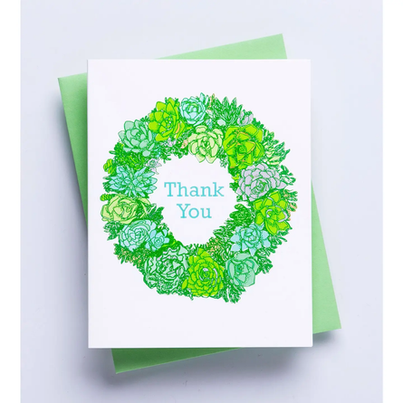 Succulent Thank You Greeting Card