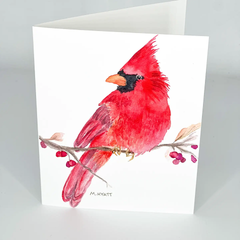 "Red Cardinal" Watercolor Notecard- 6 Pack Bundle