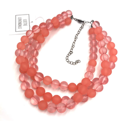 Coral Frosted Morgan Statement Necklace