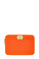 Orange Square Jelly Chain Crossbody Bag