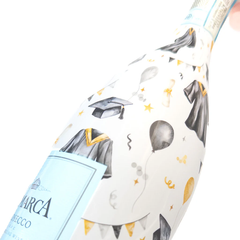 Black & Gold Graduation Champagne Bottle Wrap – Fits La Marca 750ml