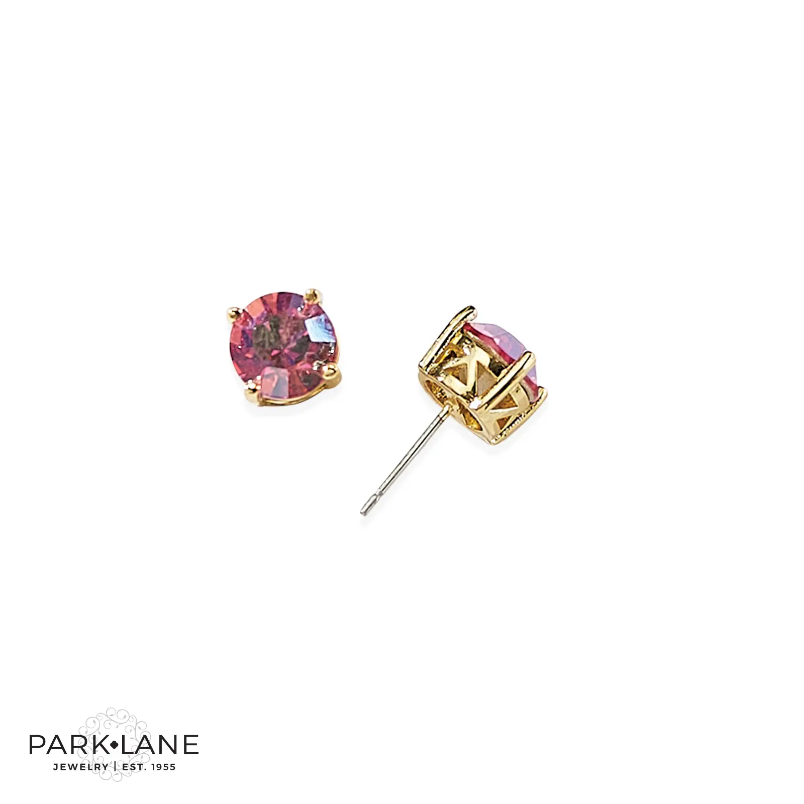 Iridescent Coral Sparkle Stud Earrings