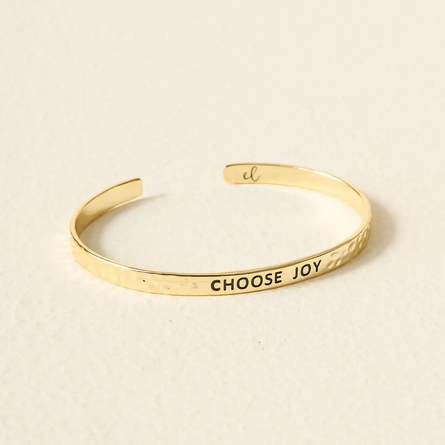 "Choose Joy" Little Reminder Cuff – Gold