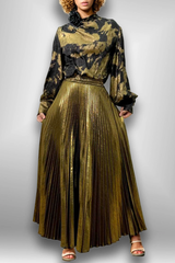 Noir Aura High-Neck Blouse Vivid Hue Holiday Edit