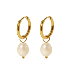 Pearl Hoop- Stainless Steel Hoop Pearl