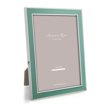 Duck Egg Enamel 4x6 Picture Frame with Silver Trim