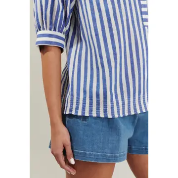 Catana Striped Split Neck Top