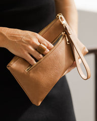 Mimi Logo Wristlet - Camel
