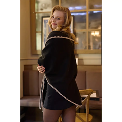 Knitted Triangle Shawl – Taupe