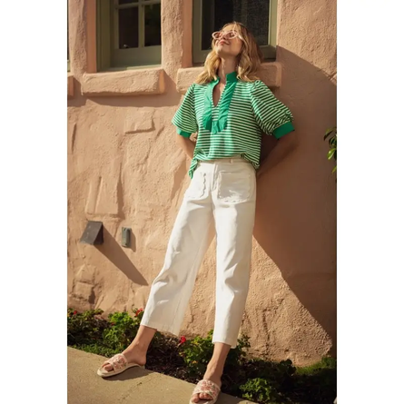 Harbor Scallop Pocket Pants in Offwhite
