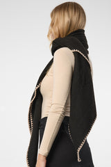 Knitted Triangle Shawl – Black