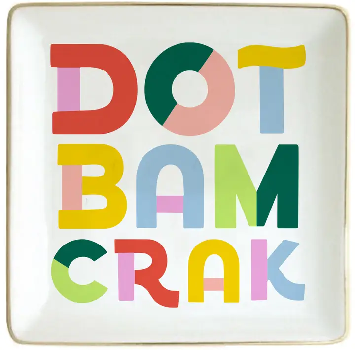 Mahjong Dot Bam Crack Ceramic Trinket Tray