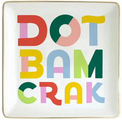 Mahjong Dot Bam Crack Ceramic Trinket Tray