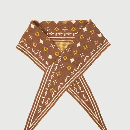 Foulard Knit Triangle Scarf – Brown