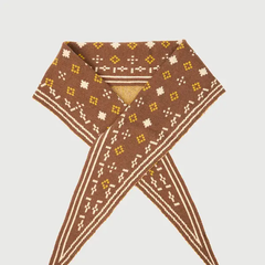 Foulard Knit Triangle Scarf – Brown