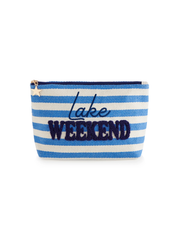 Morgan "Lake Weekend" Large Zip Pouch, Blue
