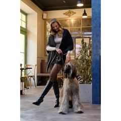 Knitted Triangle Shawl – Black