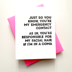 Emergency Contact Greeting Card