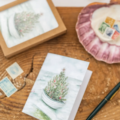 "Boater's Tree" Watercolor Greeting Card - 6 Pack Bundle