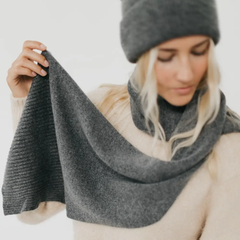 Cassidy Cashmere Wrap and Beanie Duo – Charcoal