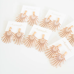 Pearl Sunburst Statement Drop Earrings