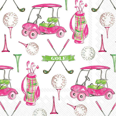 Pretty in Pink on the Links Cocktail Napkins