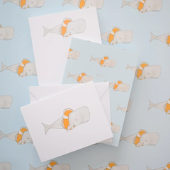 Whale Notepad with Lifesaver Design – 5x7 | Made in the USA