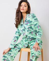 Tee Time Dreams: Golf Toile Long Pajama Set