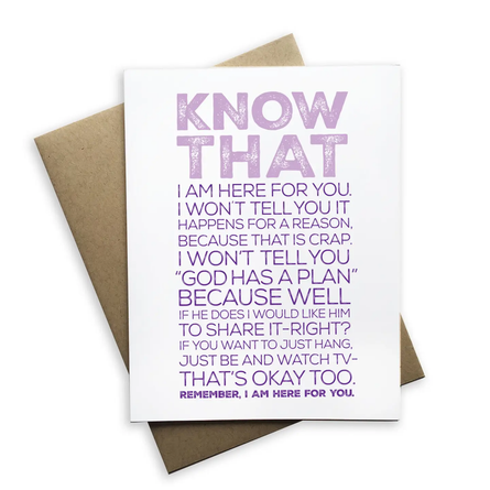Know That – Honest Encouragement Card