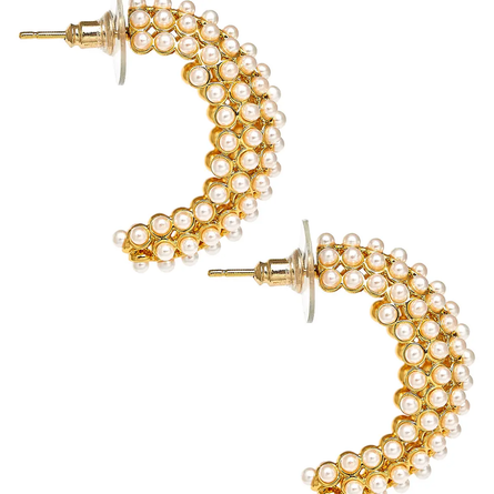 Blakely Pearl Hoop Earrings