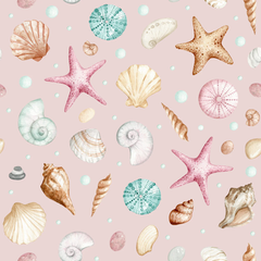 Pink Seashells – Champagne Bottle Wrap (Fits Veuve Clicquot 750ml)