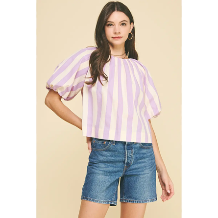 Lavender Stripe Tunic Shirt