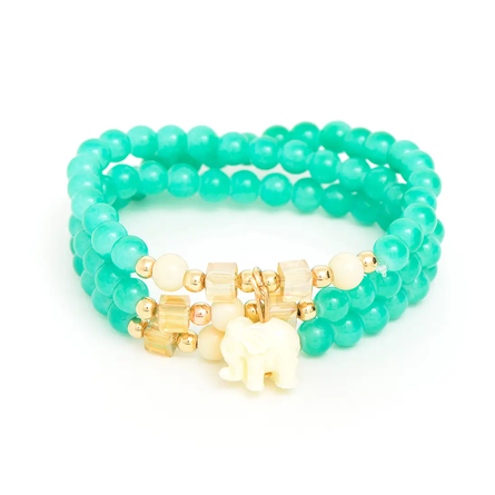 Green Radiant Elephant Bracelet